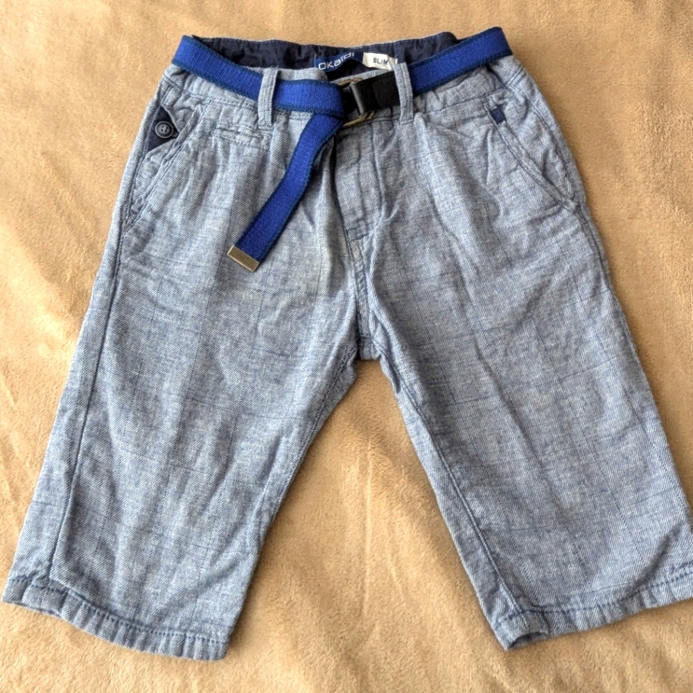 French brand Okaïdi blue shorts with belt
